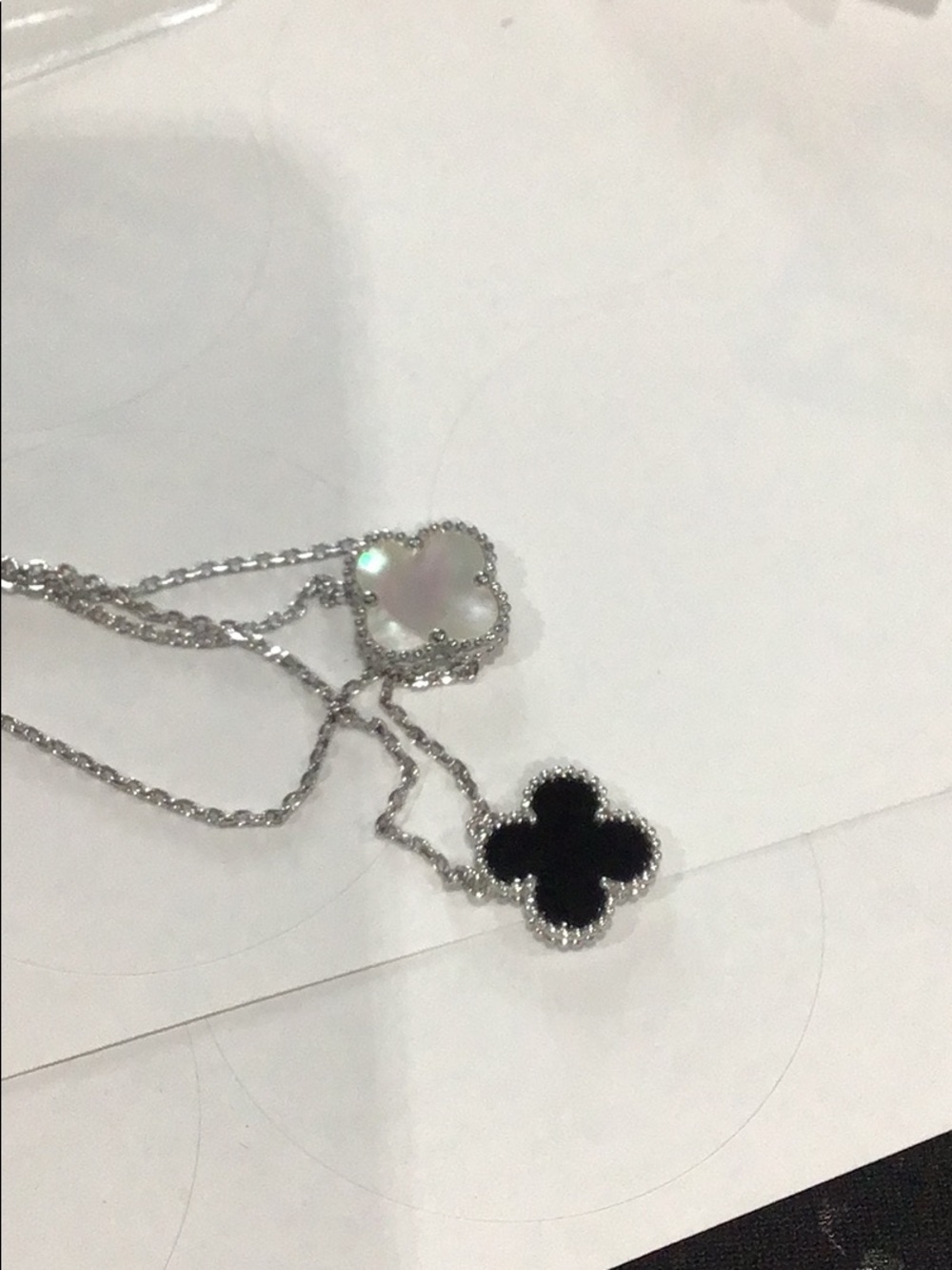 black and white sss necklace